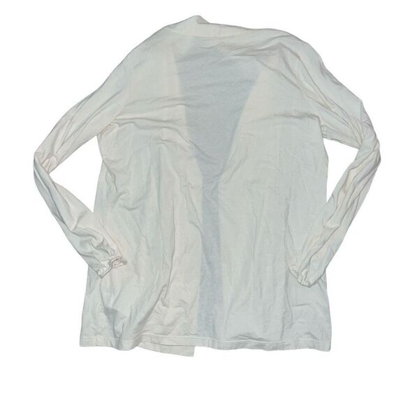 L.L BEAN Cream Drawstring Long Sleeve Cardigan Size M - Picture 2 of 8